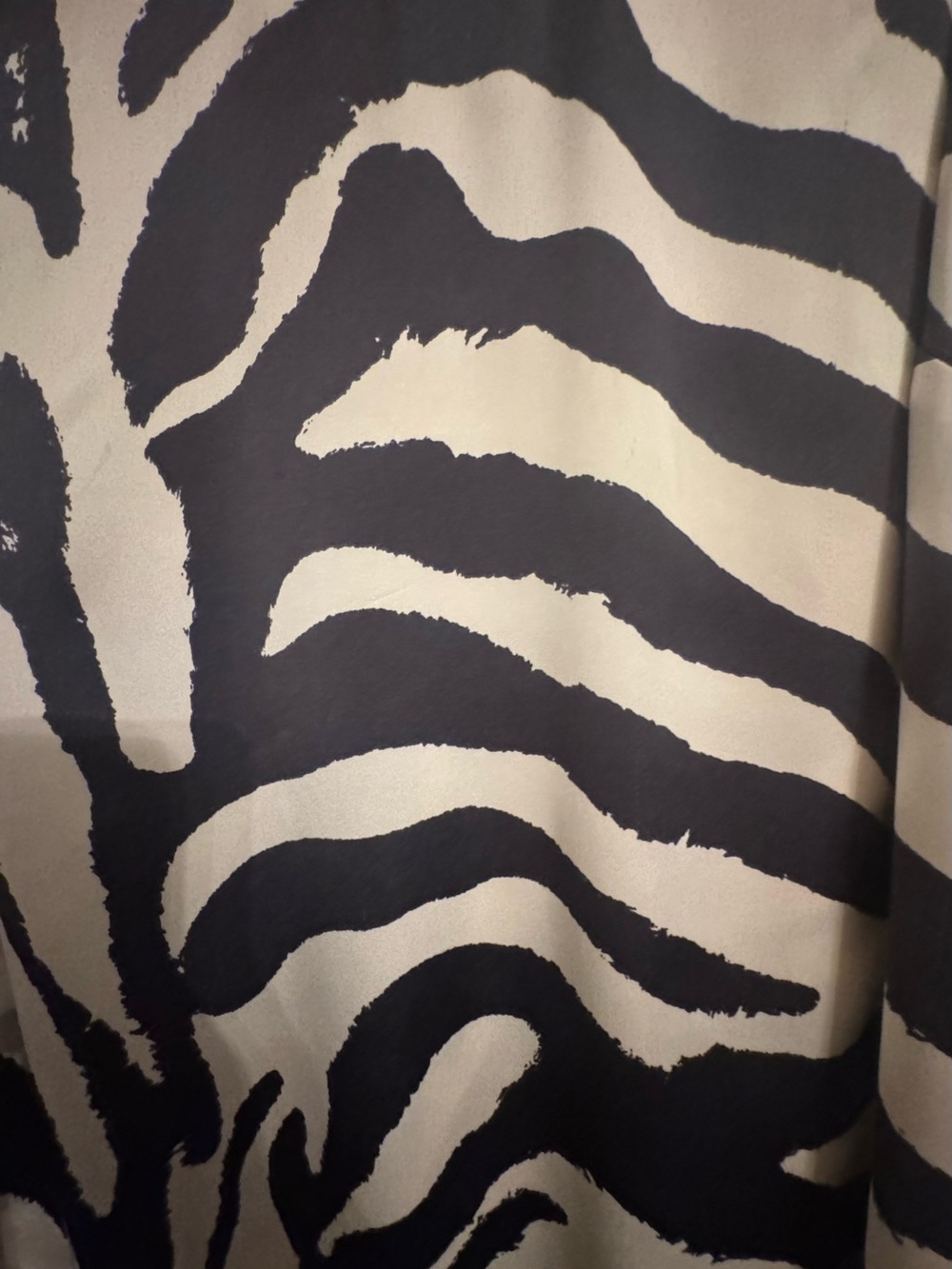H&M Zebra Print Satin Midi Maxi Dress Black Cream Size L - Picture 9 of 9